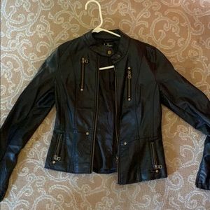 Lulu’s black faux leather jacket